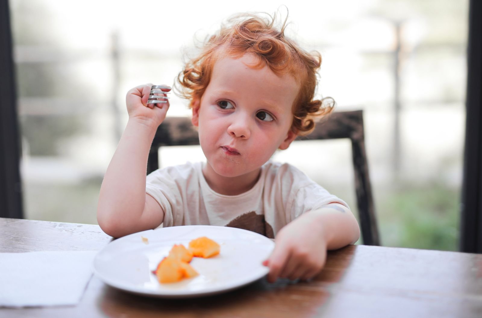 Child eating a meal